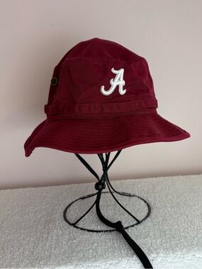 University of Alabama Bucket Hat - Crimson with drawstring- one size fits all